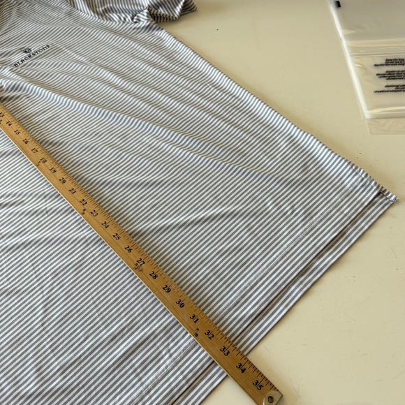 FootJoy FJ x Blackstone GC Gray Striped Performance Golf Polo Mens XL Stretch - Picture 6 of 7